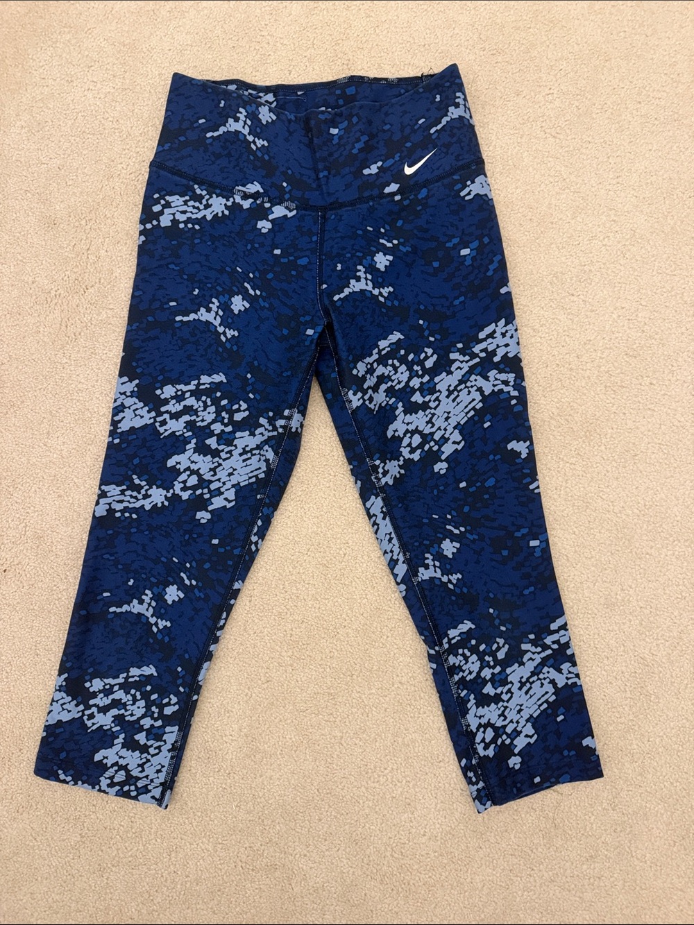 Nike Blue Camo Capri Leggings